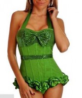 CORSÉ VERDE SEMITRANSPARENTE