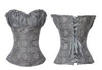 CORSÉ PLATA BORDADO Y PECHO ACOLCHADO